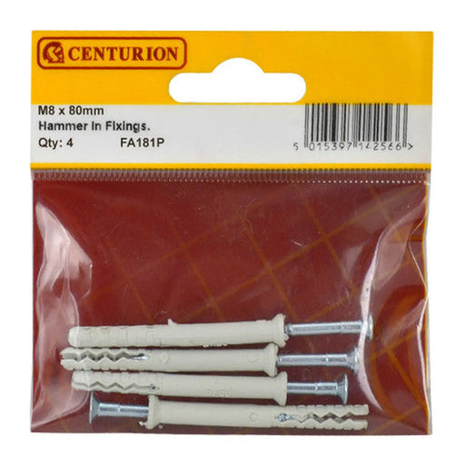 M8 x 60mm Hammer In Frame Fixings  (Pack of 4) - Pack of 5