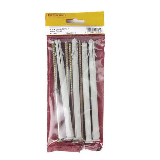 M10 x 160mm Screw In Frame Fixings  (Pack of 4) - Pack of 5