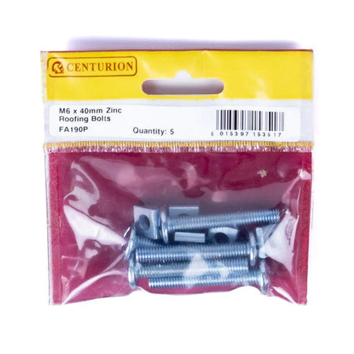 M6 x 40mm ZP Roofing Bolts  (Pack of 5)