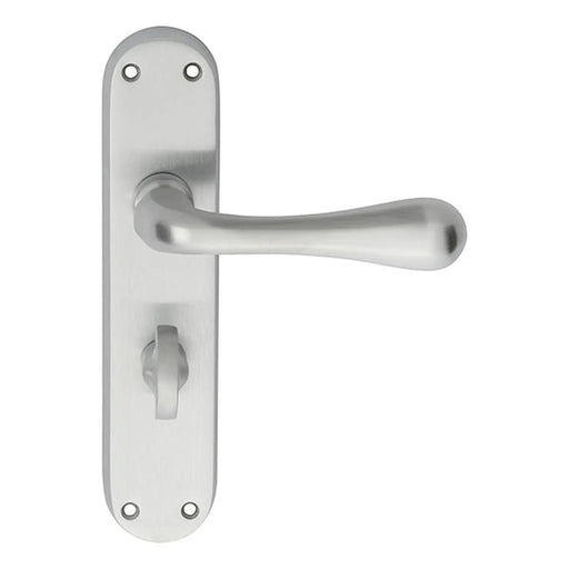 Astro Lever On Backplate - Bathroom 57Mm C/C Csa (Satin Chrome) - Satin Chrome 185MM X 40MM