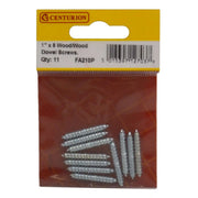 Wood Dowel Screws - 1" x 8 - Zinc Plated - (Pack of 11) - Pack of 5