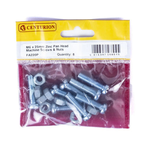 M5 x 12mm Machine Screws & Nuts - Zinc Plated - (Pack of 10) - Pack of 5