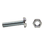 M6 x 25mm Machine Screws & Nuts - Zinc Plated - (100)