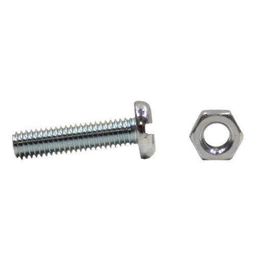 M6 x 25mm Machine Screws & Nuts - Zinc Plated - (100)