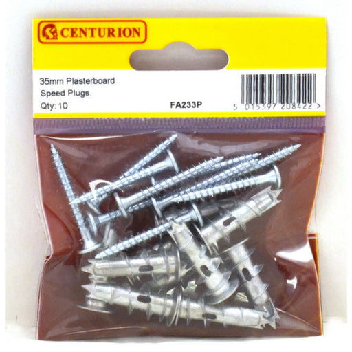 35mm Metal Plasterboard Speed Plugs (Pack of 10) - Pack of 5