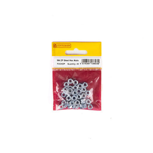 M4 ZP Steel Hex Nuts  (Pack of 40) - Pack of 5