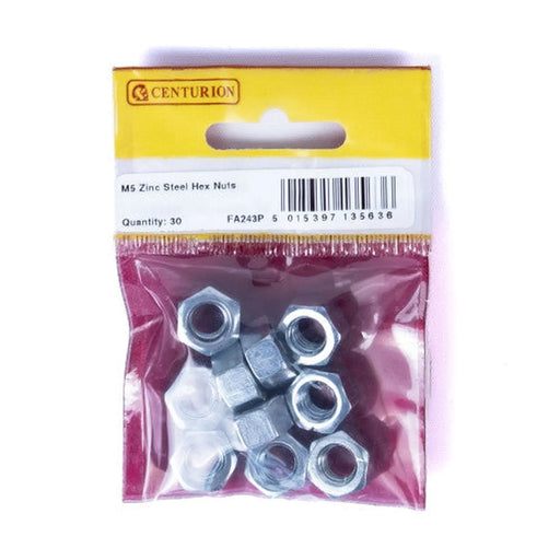 M5 ZP Steel Hex Nuts (Pack of 30) - Pack of 5