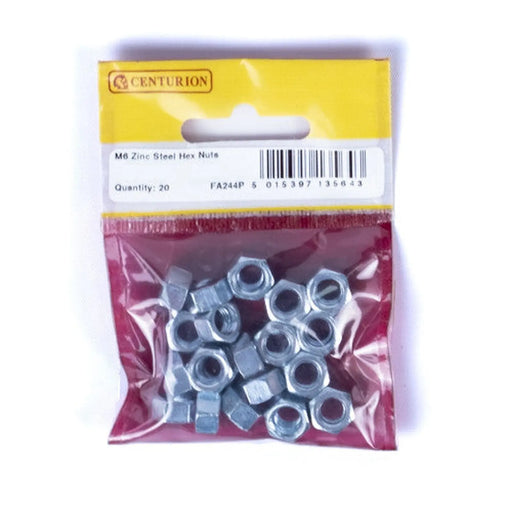 M6 ZP Steel Hex Nuts  (Pack of 20) - Pack of 5
