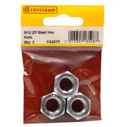 M12 ZP Steel Hex Nuts (Pack of 3) - Pack of 5