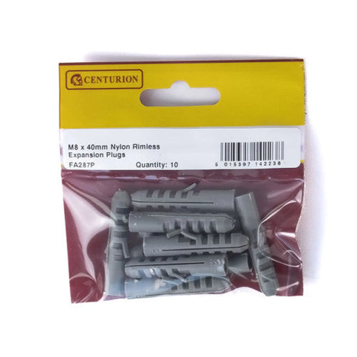 M8 x 40mm Nylon Rimless Expansion Plugs  (Pack of 10) - Pack of 5