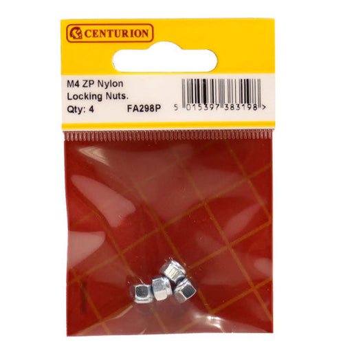 M4 ZP Nylon Locking Nuts (Pack of 4) - Pack of 5