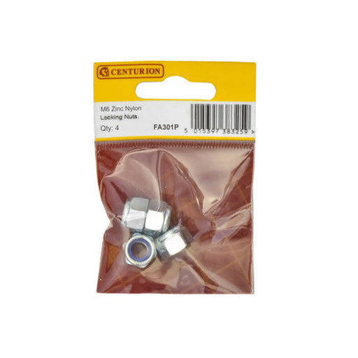 M6 ZP Nylon Locking Nuts  (Pack of 4) - Pack of 5