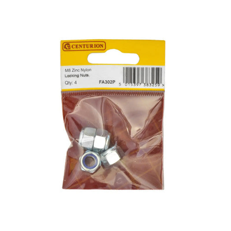 M8 ZP Nylon Locking Nuts  (Pack of 4) - Pack of 5