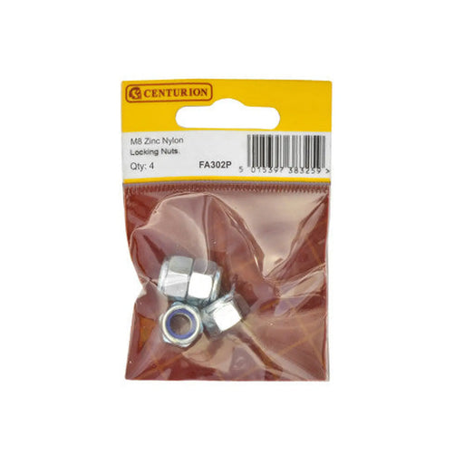 M8 ZP Nylon Locking Nuts  (Pack of 4) - Pack of 5