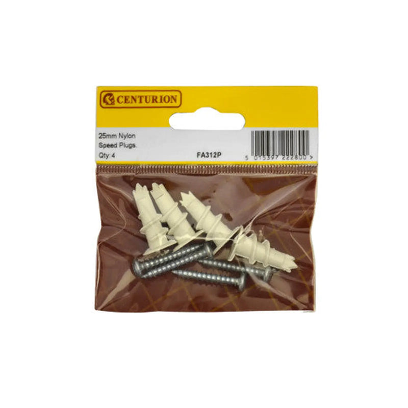 35mm Nylon Plasterboard Speed Plugs  (Pack of 4) - Pack of 5