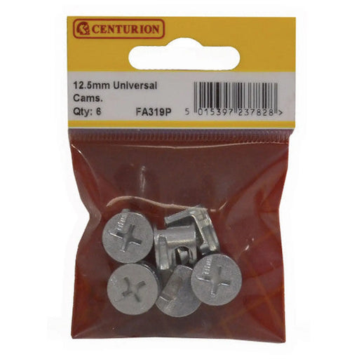 12.5mm ZP Universal Cam Fixings (Pack of 6) - Pack of 5
