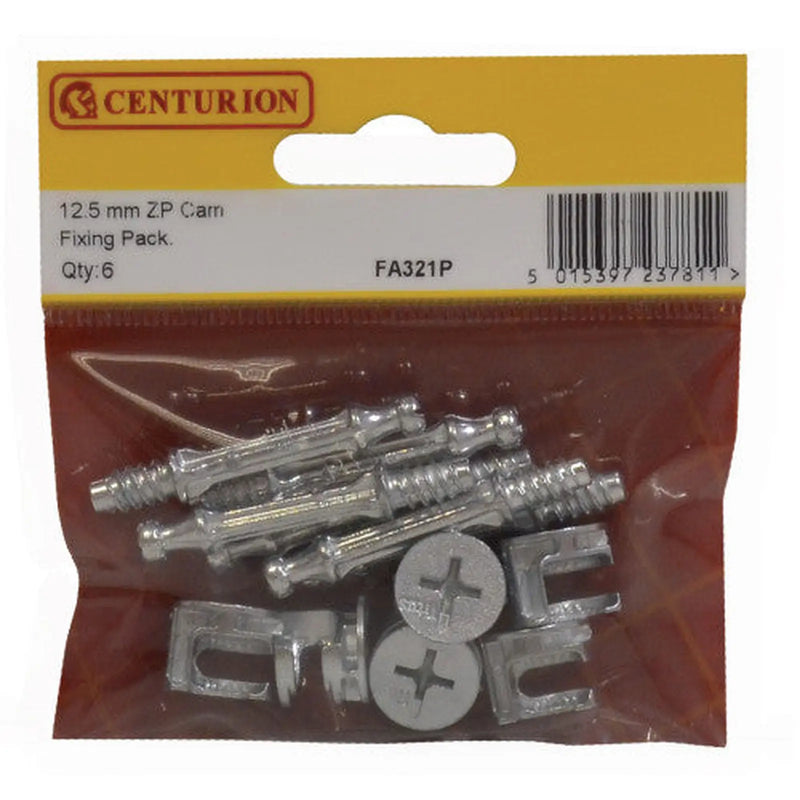 12.5mm ZP Universal Cam Fixing Pack  (Pack of 6) - Pack of 5