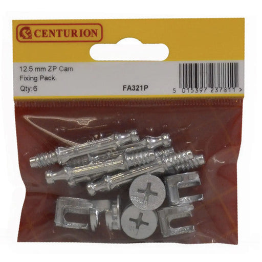 12.5mm ZP Universal Cam Fixing Pack  (Pack of 6) - Pack of 5