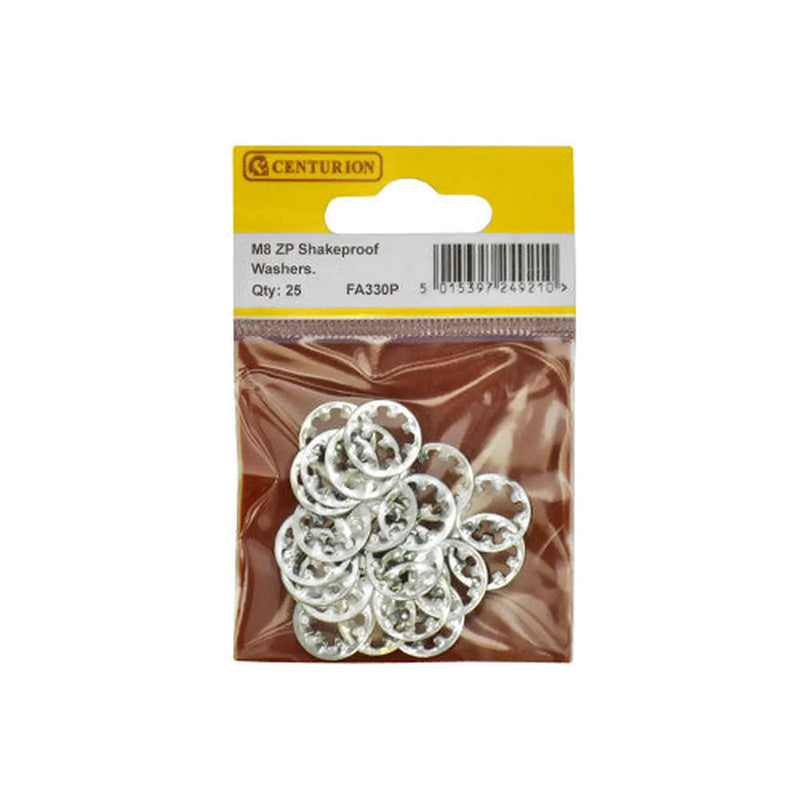 M8 ZP Shakeproof Washer (Pack of 25) - Pack of 5