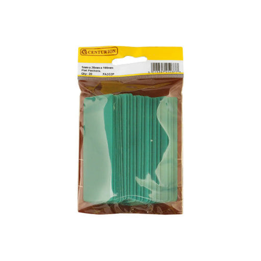 1mm x 28mm x 100mm Green Flat Packers (Pack of 20) - Pack of 5