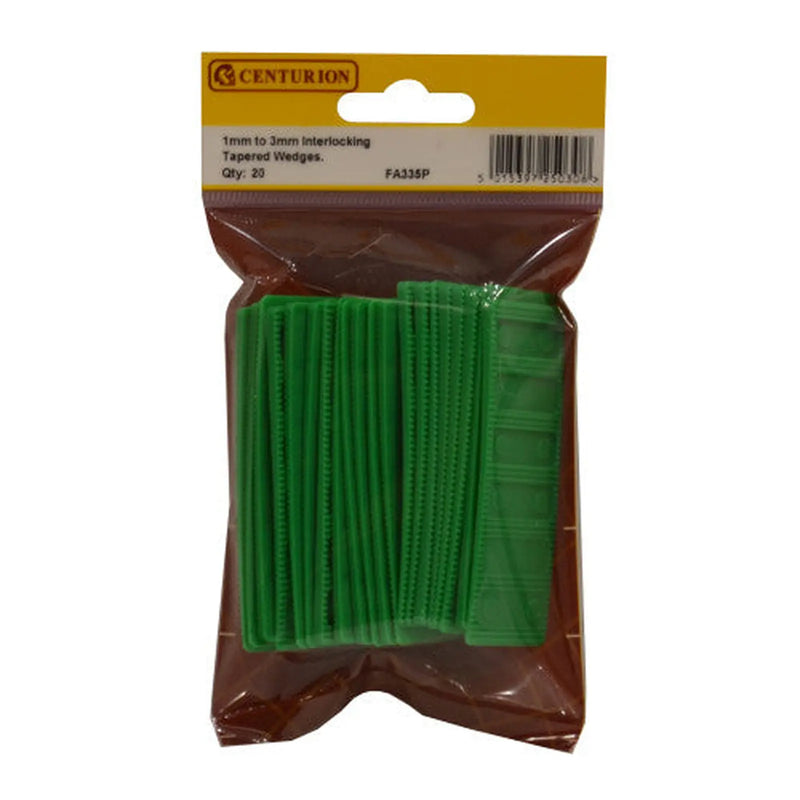 28mm x 80mm x 1-3mm Interlocking Tapered Wedges (Pack of 20) - Pack of 5