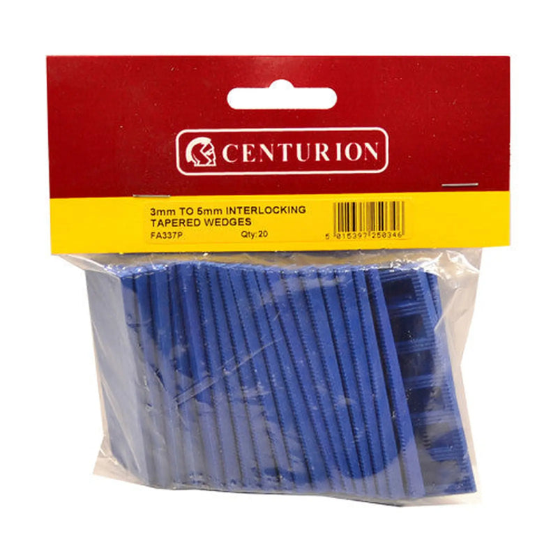 28mm x 80mm x 3-5mm Interlocking Tapered Wedges (Pack of 20) - Pack of 5