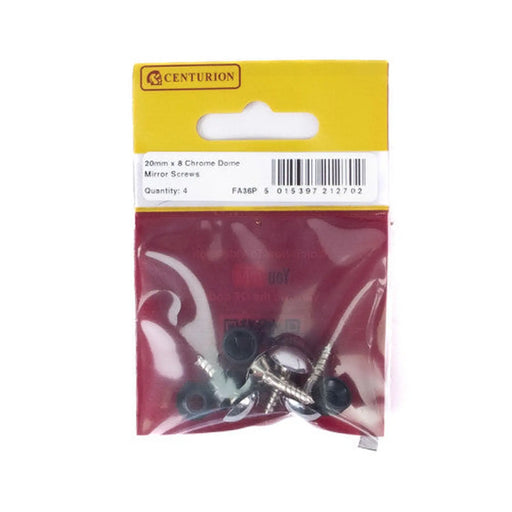 19mm x 8 CP Dome Mirror Screws  (Pack of 4) - Pack of 5