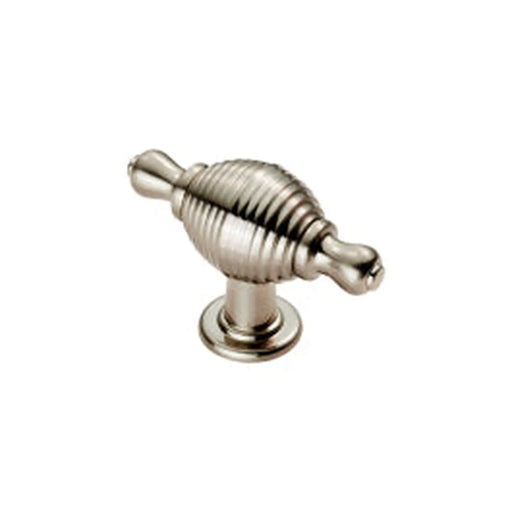 Reeded Knob With Finial Ends 70 X 26Mm - Satin Nickel 26 ( 46 )