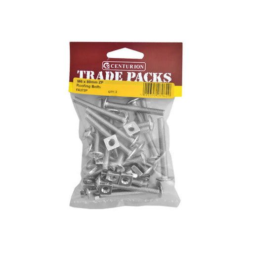 M6 x 80mm ZP Roofing Bolts (Pack of 2) - Pack of 5