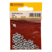 M3 ZP Steel Hex Nuts (Pack of 50) - Pack of 5