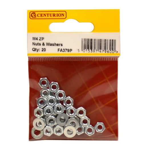 M4 ZP Nuts & Washers (Pack of 20) - Pack of 5