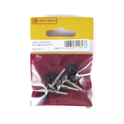 25mm x 8 CP Dome Mirror Screws  (Pack of 4) - Pack of 5