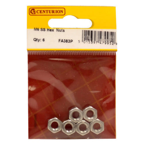M6 SS Hex Nuts (Pack of 6) - Pack of 5