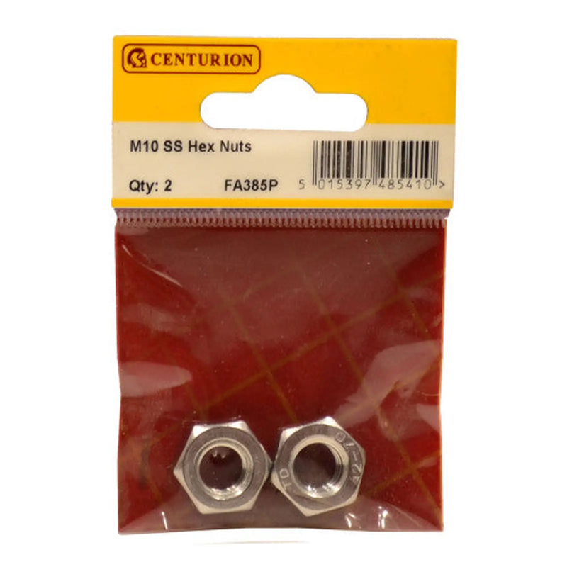 M10 SS Hex Nuts (Pack of 2) - Pack of 5