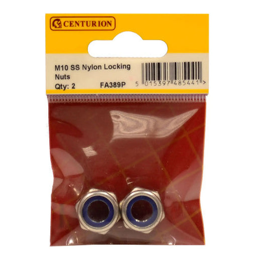 M10 SS Nylon Locking Nuts (Pack of 2) - Pack of 5