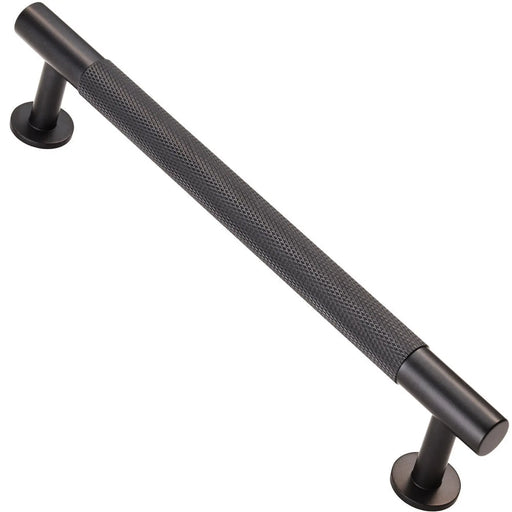 Knurled Cabinet Pull Handle 160Mm C/C - Matt Black