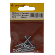 M3 x 25mm Machine Screws & Nuts - Countersunk Head - Zinc Plated - - Pack of 5