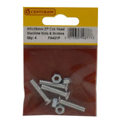 M5 x 25mm Machine Screws & Nuts - Countersunk Head - Zinc Plated - - Pack of 5