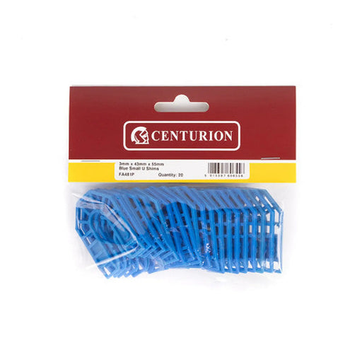 3mm x 43mm x 55mm Blue Small 'U' Shim (Pack of 20) - Pack of 5