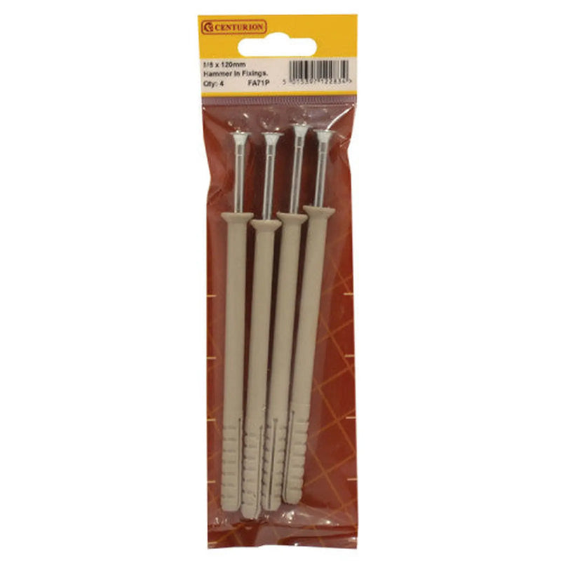 M8 x 120mm Hammer In Frame Fixings (Pack of 4) - Pack of 5