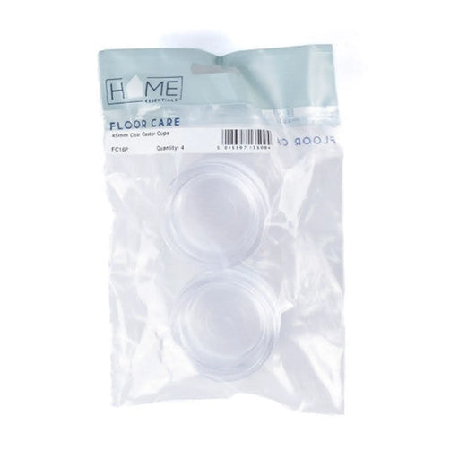 45mm Clear Castor Cups  (Pack of 4) - Pack of 5