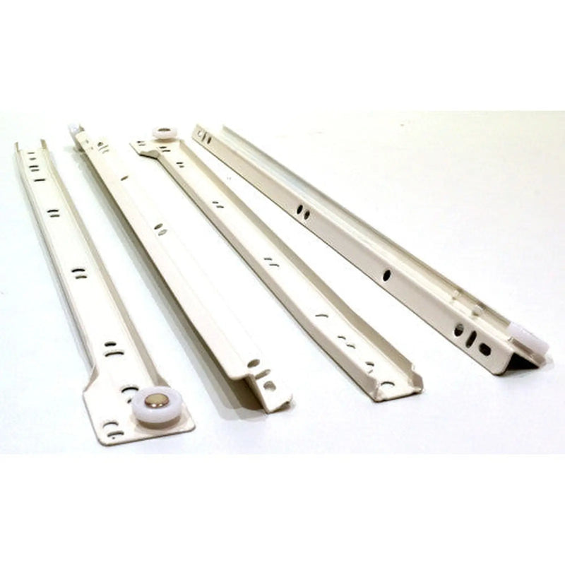 400mm White Bottom Fix Steel Drawer Runner - Pack of 5