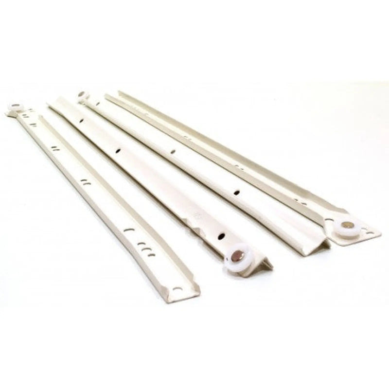450mm White Bottom Fix Steel Drawer Runner - Pack of 5