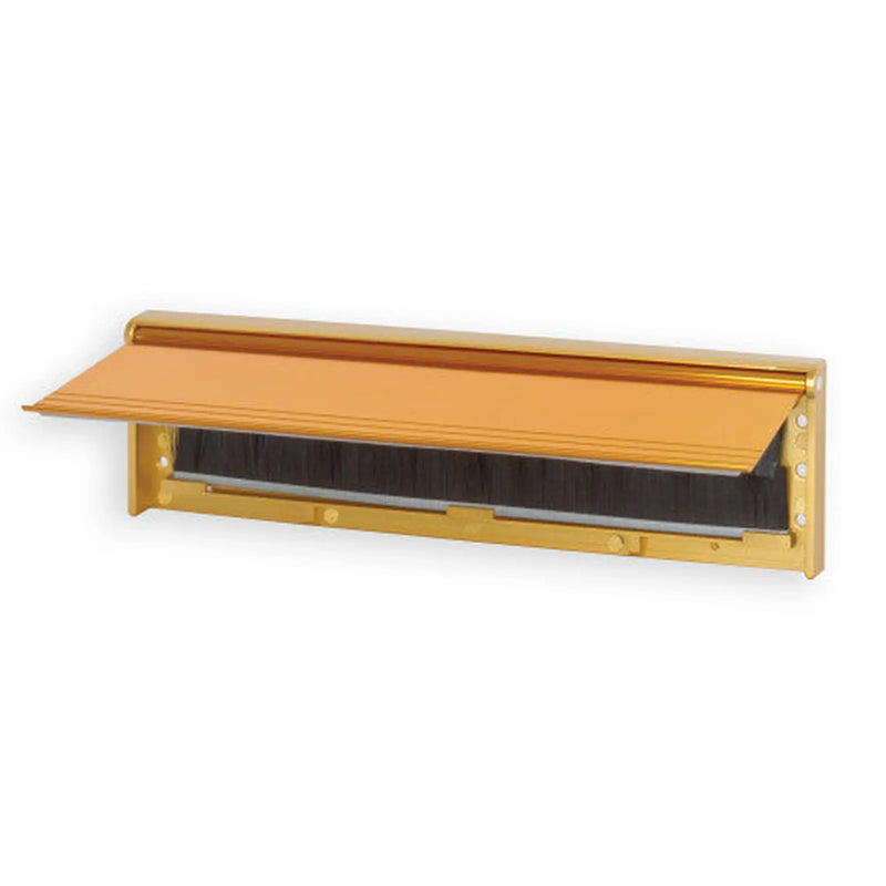 Warmseal Draught Excluder Letterplate Tidy, Gold Effect, 76mm x - Pack of 5