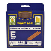 Warmseal 'E' Profile Long-life Foam Draught Excluder, Brown, 5m - Pack of 5