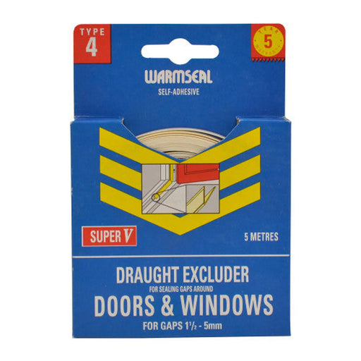 Warmseal Polystyrene 'V' Strip, White, 5m - Pack of 5