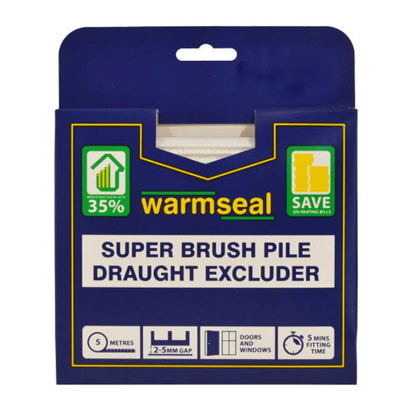 Warmseal Super Brush Pile, White, 5m - Pack of 5
