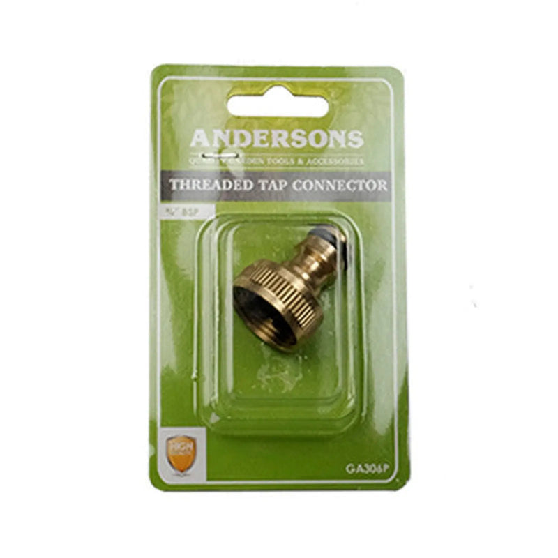 Brass Threaded Tap Connector, 1/2" - 3/4" BSP - Pack of 5