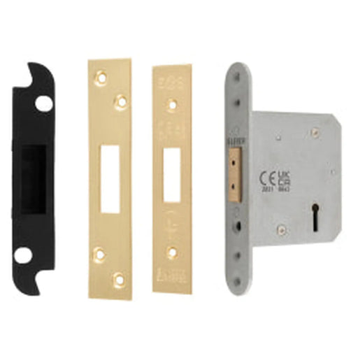 76Mm Heavy Duty Deadlock - 5 Lever - Radius - Satin Brass
