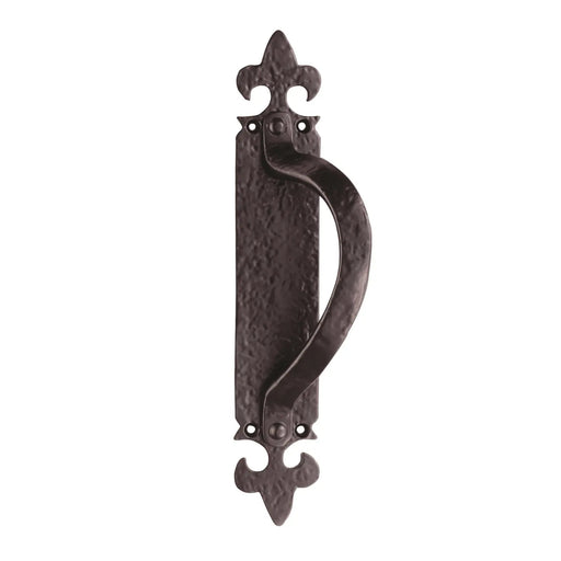 Offset Pull Handle On Backplate Right Hd - Black Antique 260 x 45 mm
